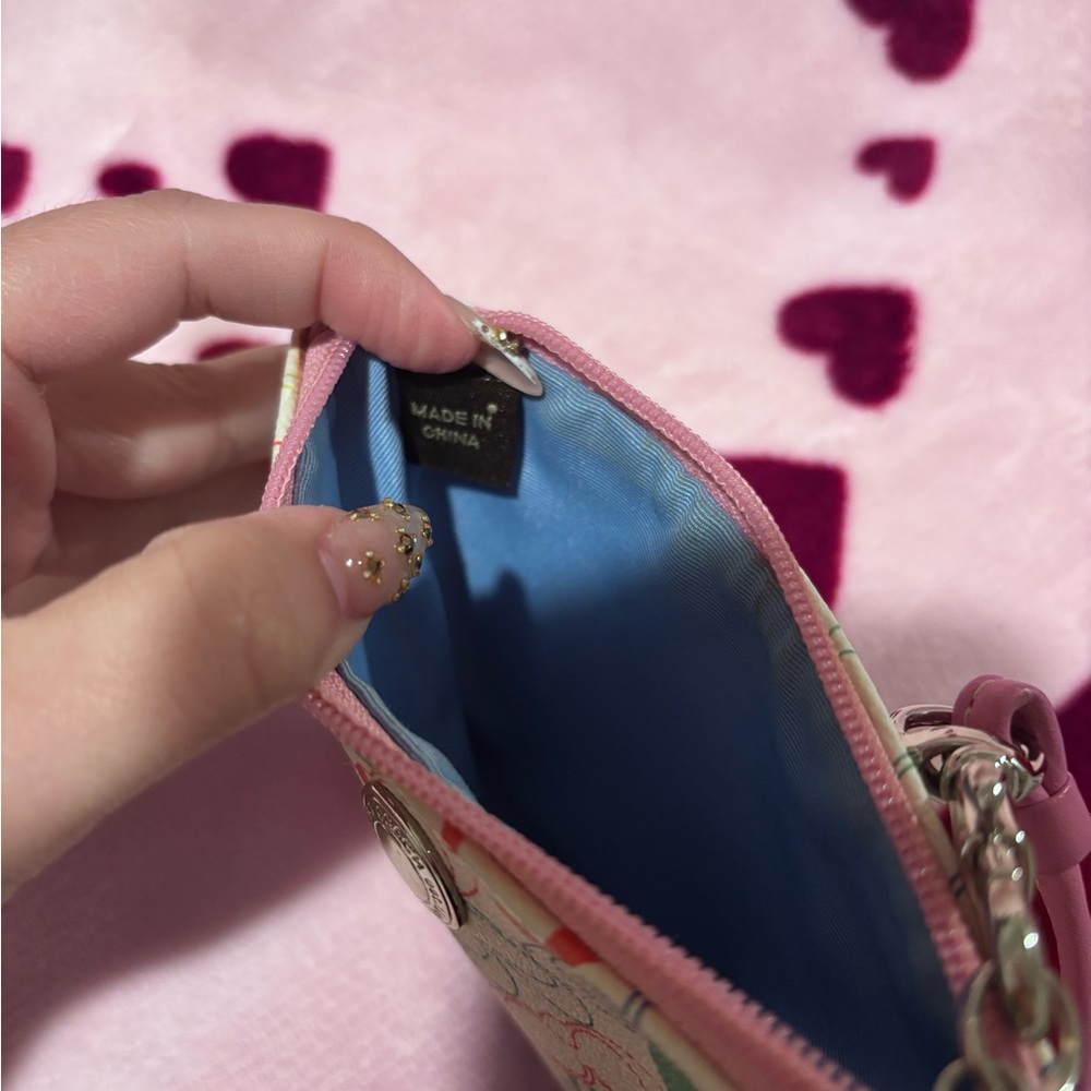 Coach Multicolor Logo Wristlet with Pink Strap - Picture 4 of 4